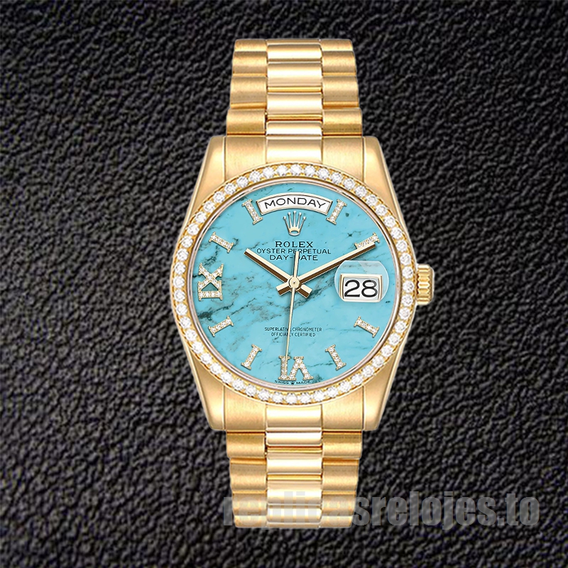Rolex Day-Date 36mm De Los Hombres m128348rbr-0037 Esfera Azul - Imagen 2