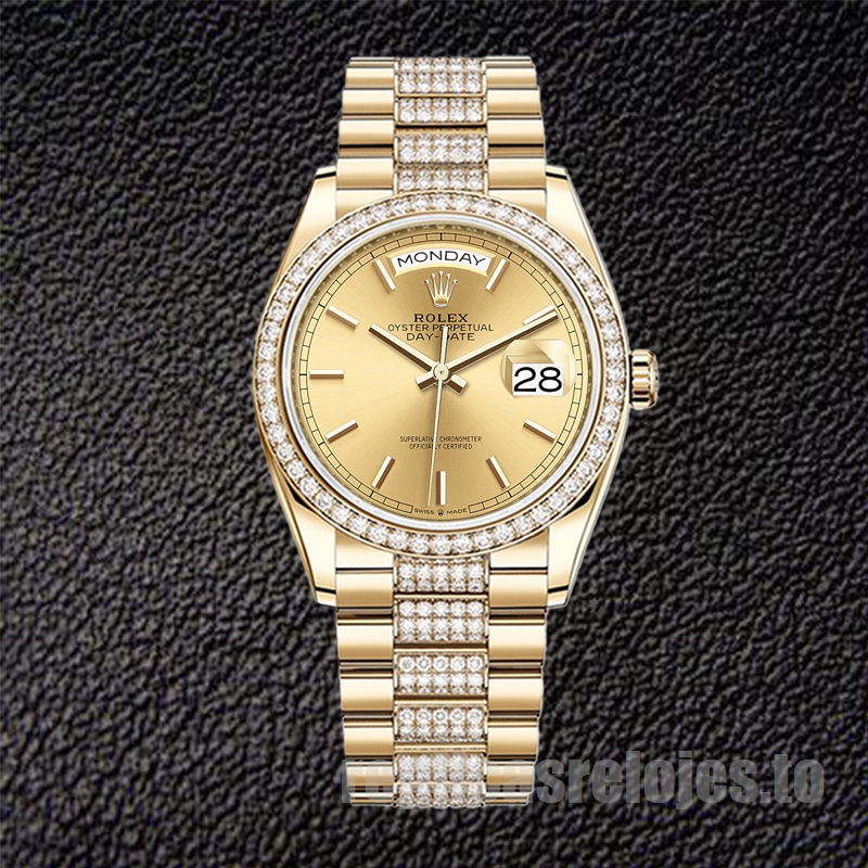 Rolex Day-Date 36mm De Los Hombres m128348rbr-0027 Reloj Tono Dorado - Imagen 2