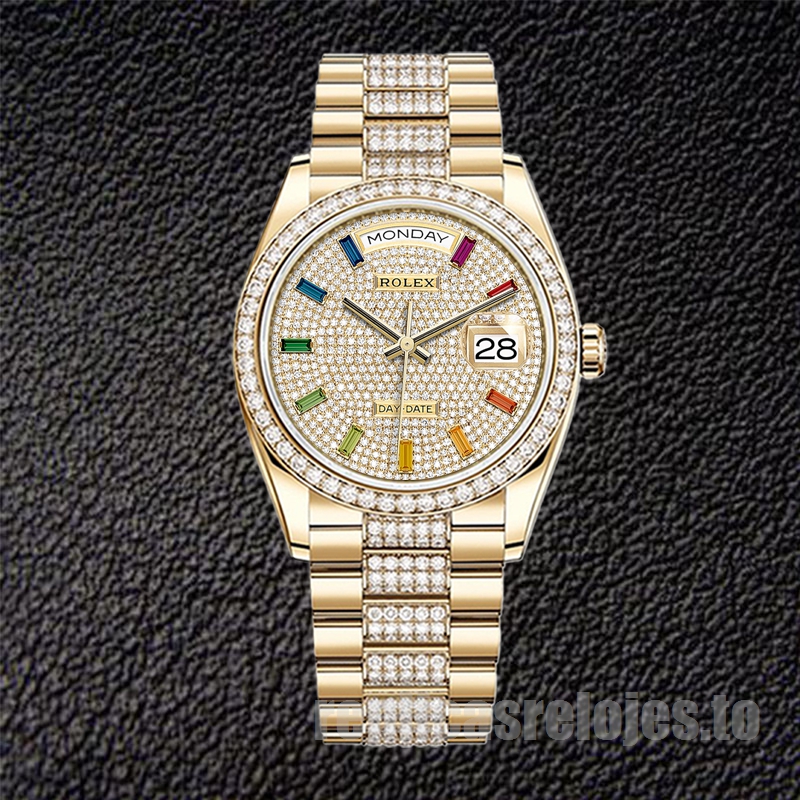 Rolex Day-Date De Los Hombres m128348rbr-0031 36mm Esfera Con Pavé De Diamantes - Imagen 2