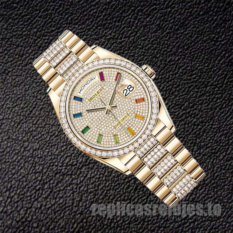 Rolex Day-Date De Los Hombres m128348rbr-0031 36mm Esfera Con Pavé De Diamantes - Imagen 3