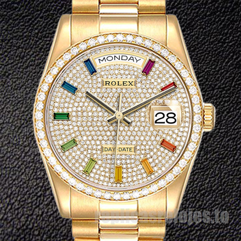 Rolex Day-Date 36mm m128348rbr-0030 De Los Hombres Tono Dorado