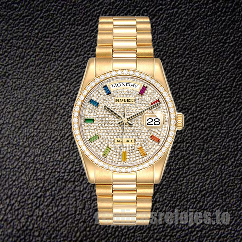 Rolex Day-Date 36mm m128348rbr-0030 De Los Hombres Tono Dorado - Imagen 2