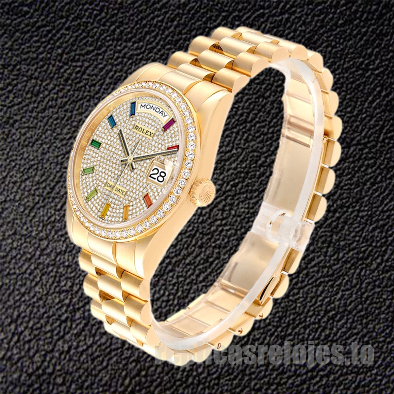 Rolex Day-Date 36mm m128348rbr-0030 De Los Hombres Tono Dorado - Imagen 3
