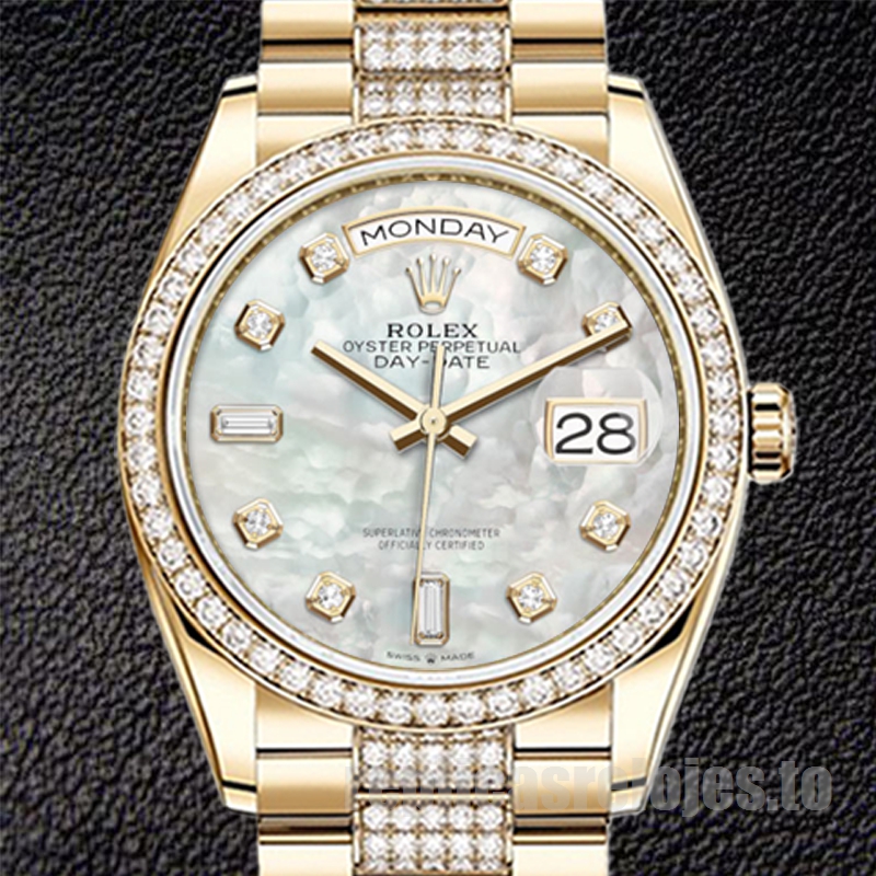 Rolex Day-Date De Los Hombres m128348rbr-0017 36mm Esfera De Nácar Presidente Pulsera