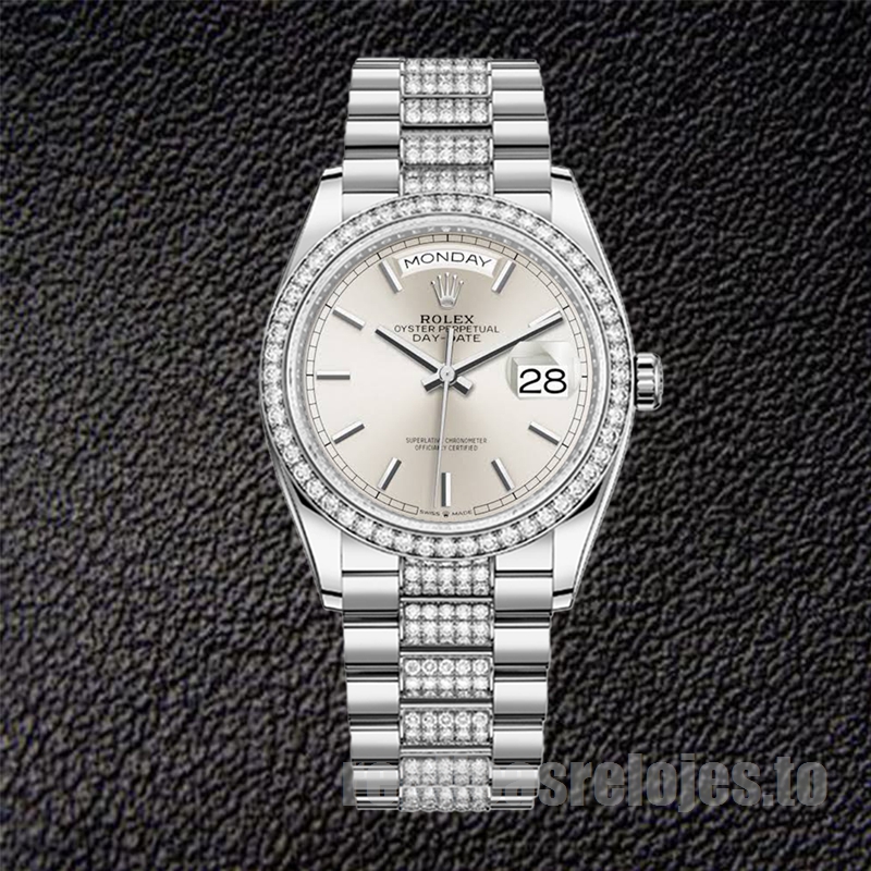 Rolex Day-Date De Los Hombres m128349rbr-0013 36mm Esfera Plateada Tono Plateado - Imagen 2