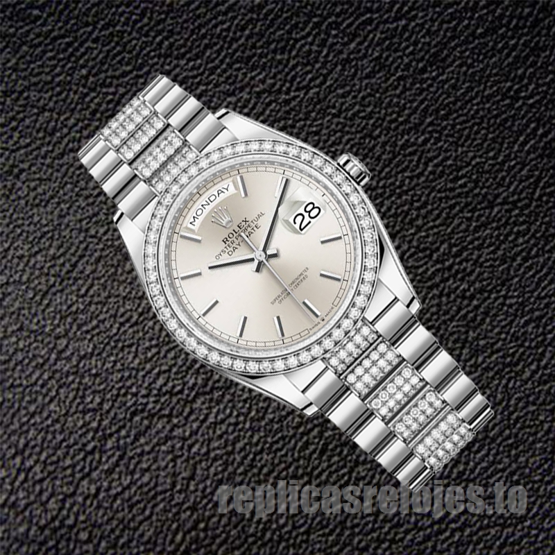 Rolex Day-Date De Los Hombres m128349rbr-0013 36mm Esfera Plateada Tono Plateado - Imagen 3