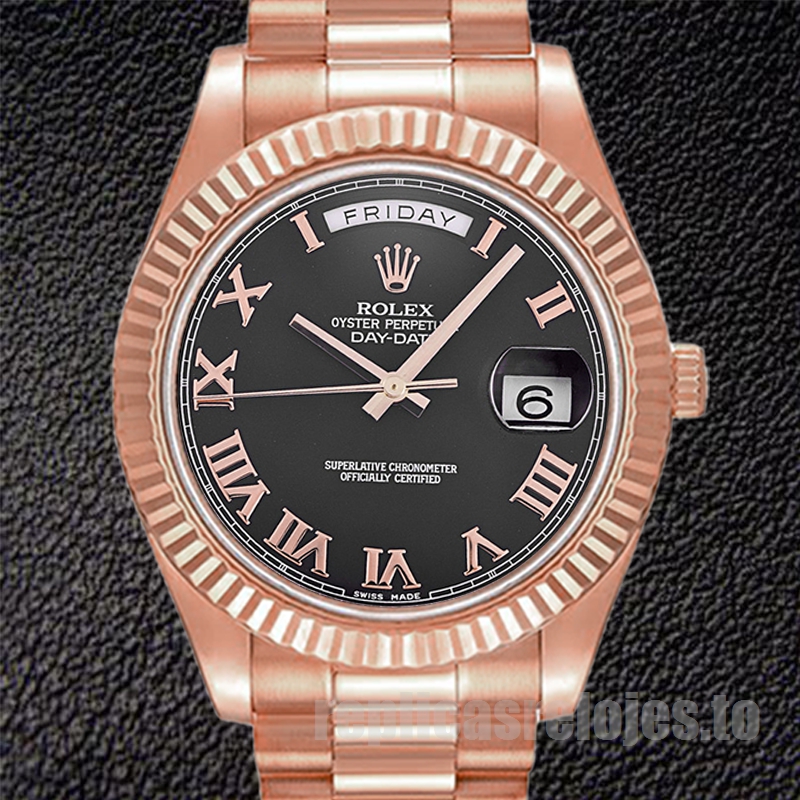 Rolex Day-Date 41mm 218235 De Los Hombres Reloj Esfera Negra