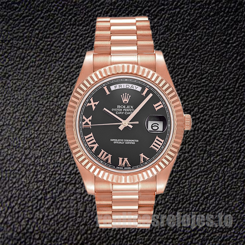 Rolex Day-Date 41mm 218235 De Los Hombres Reloj Esfera Negra - Imagen 2