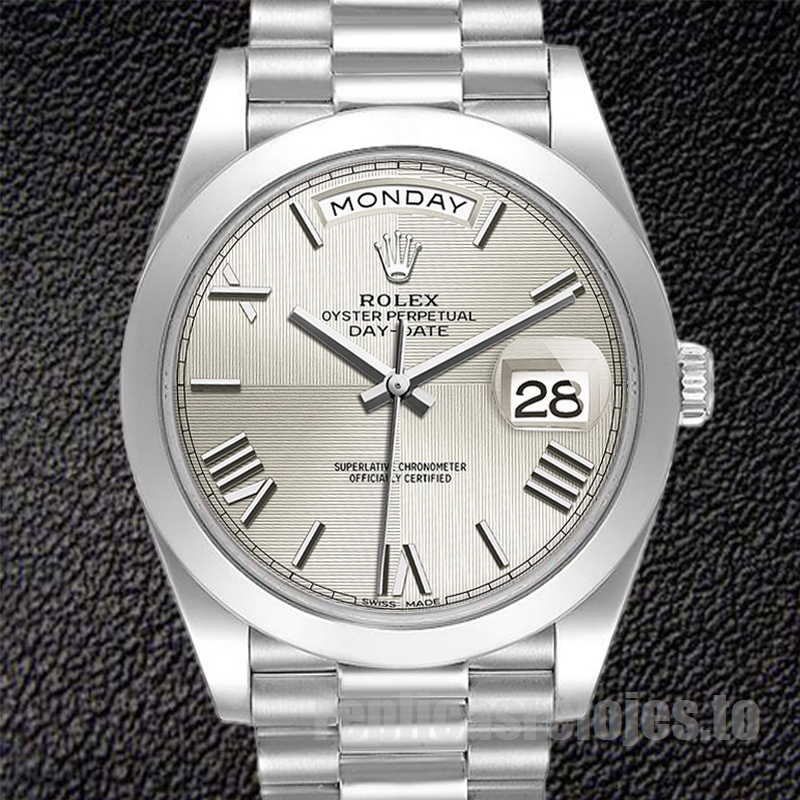 Rolex Day-Date 40mm 228206 De Los Hombres Tono Plateado