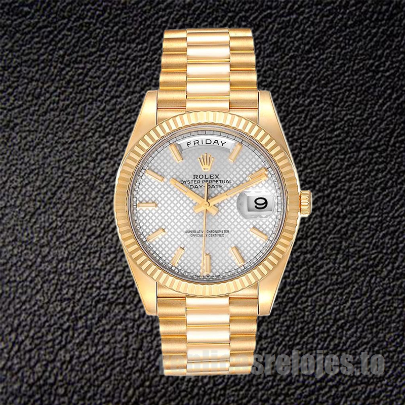 Rolex Day-Date De Los Hombres 41mm 228238 Reloj Esfera de rayas plateadas - Imagen 2