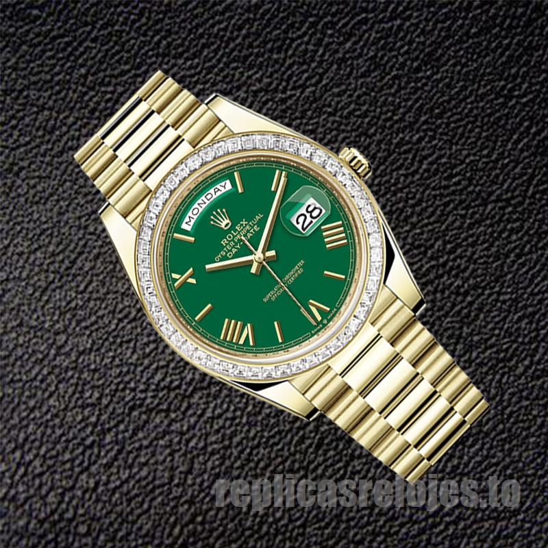Rolex Day-Date De Los Hombres 41mm m228398tbr-0039 Automático Esfera Verde - Imagen 3