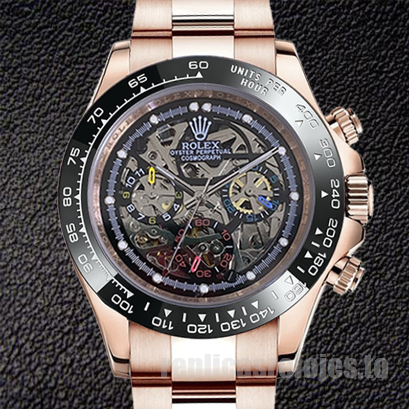 Rolex Daytona 40mm Skeleton Limited Edition De Los Hombres Automático Pulsera De Ostras